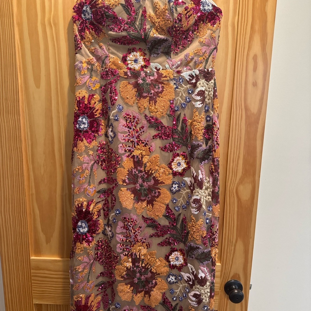 SHEIN Strapless Sequin Floral Maxi Dress | Size 2XL / 16 | Worn Once